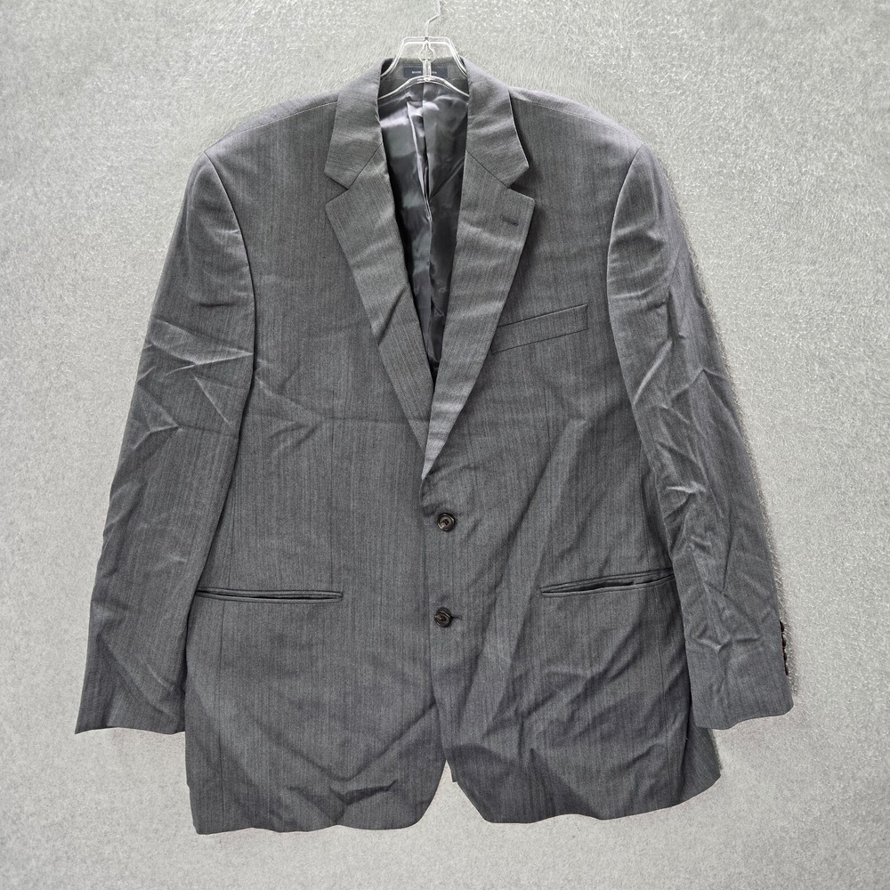 Ralph Ralph‎ Lauren Men Jacket 44 Gray Blazer 100% Wool Button Up Long Sleeve